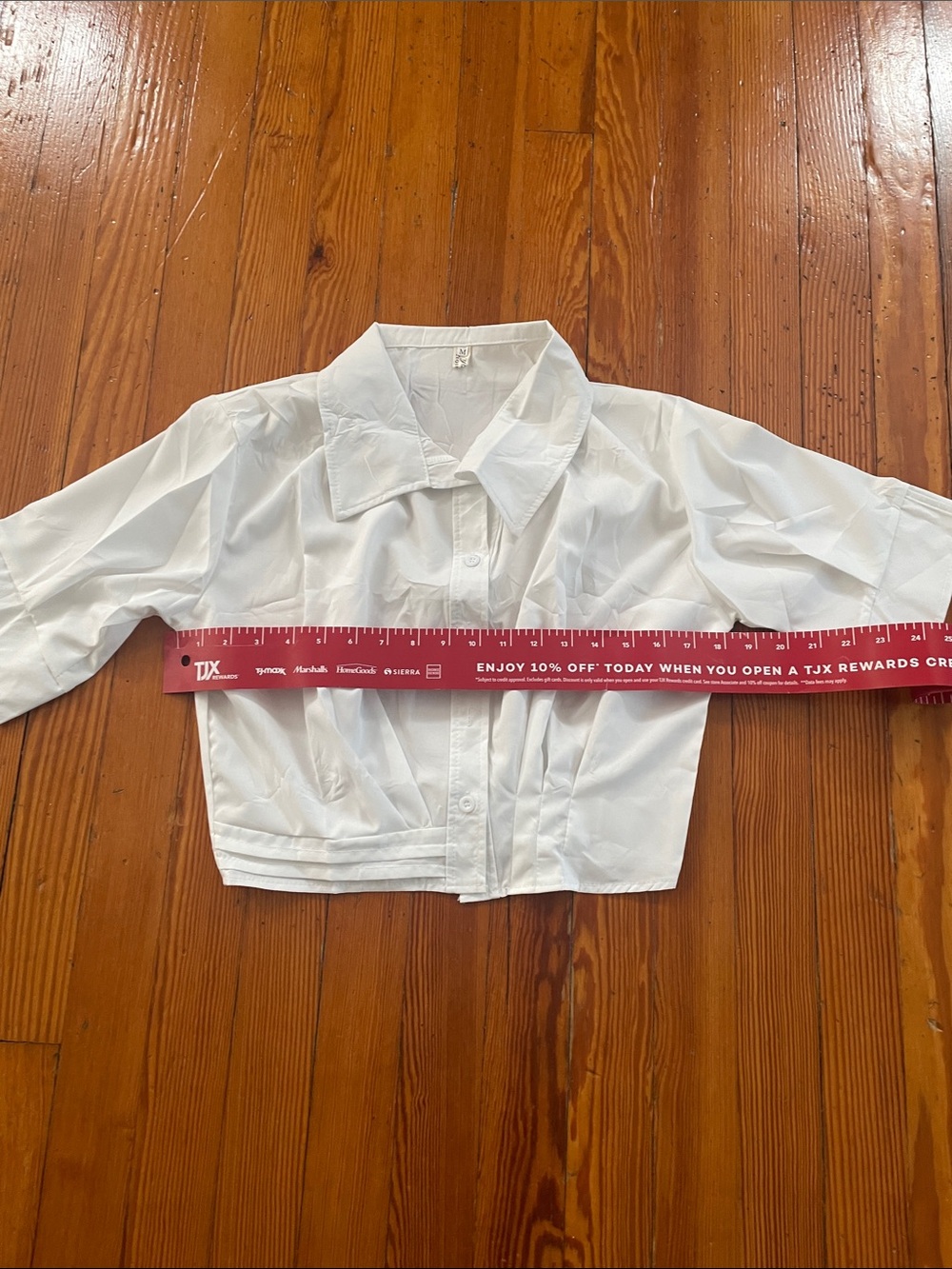 Cropped White Button-Up Shirt